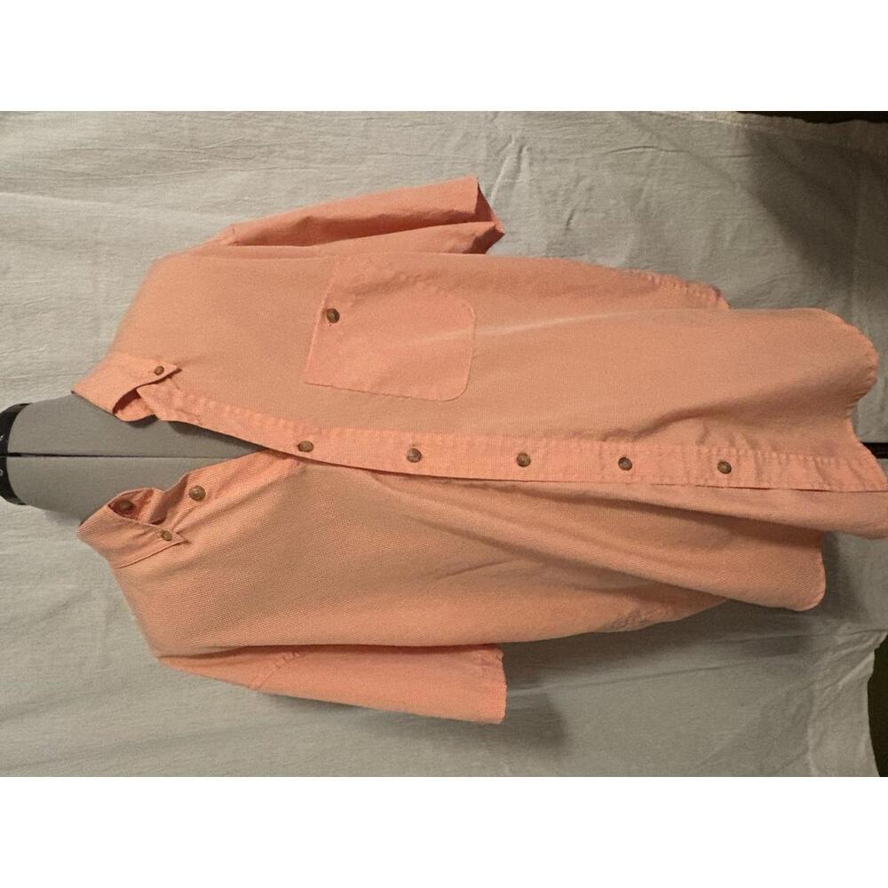Orvis Sporting Traditions Men's Large Short Sleeve Button Down Shirt Orange